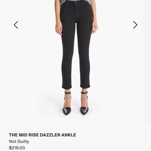 Mother Denim Mid Rise Dazzler Ankle